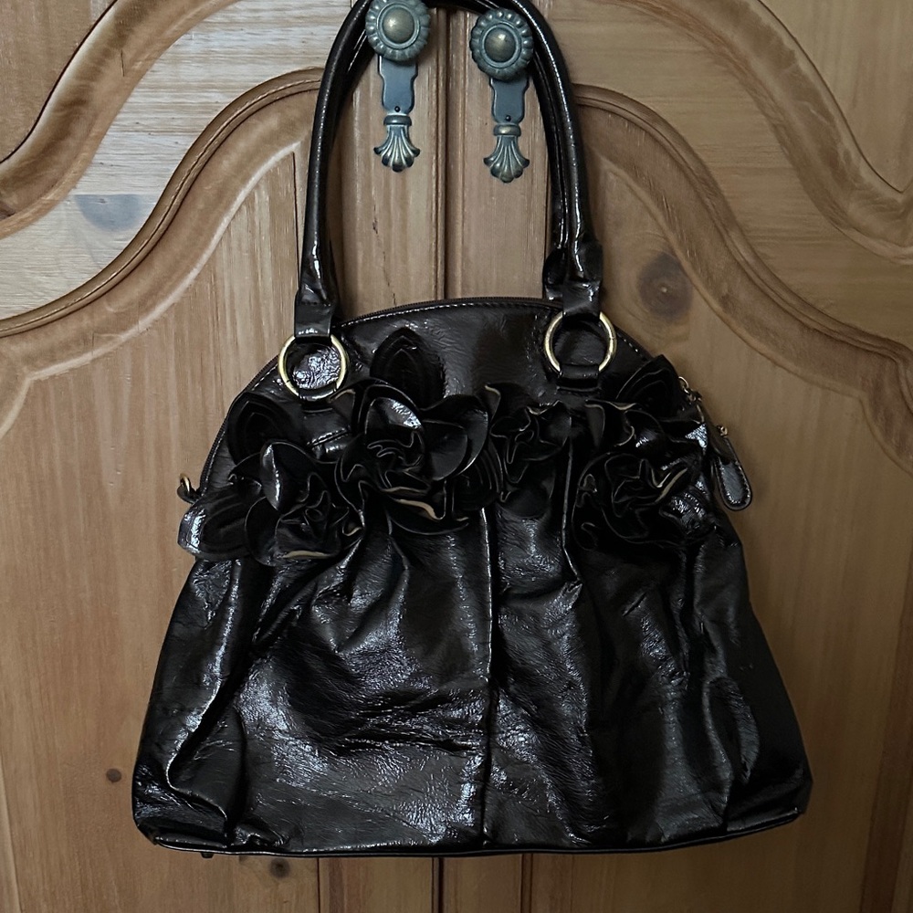 Big Buddy Brown Women's Shoulder Bag with Floral Accents